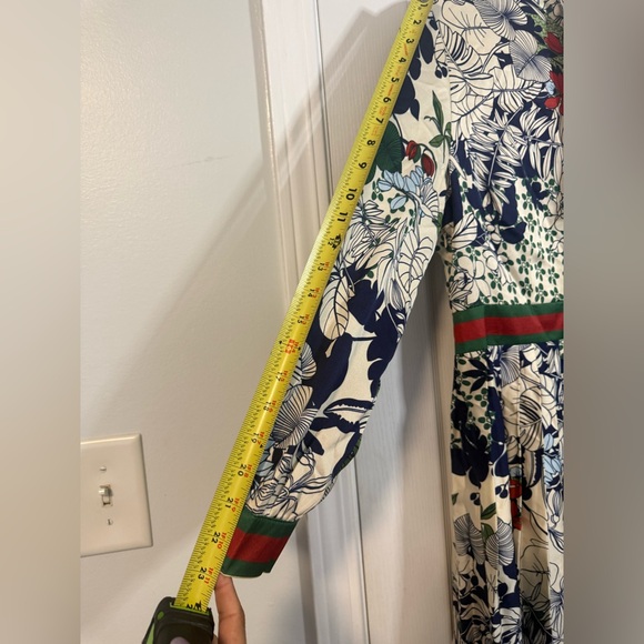 Dalia MacPhee long-sleeve floral pleated midi dress Large - Picture 6 of 12